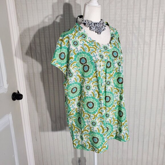 MOSSIMO BLOUSE GREEN SLEEVELESS POLYESTER SIZE 24-26W(3X) - Picture 3 of 8